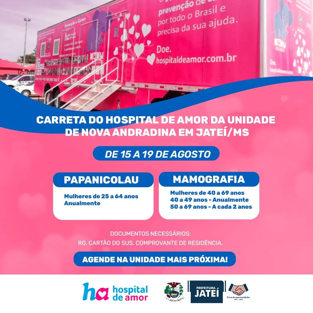 Carreta do Hospital do Amor oferta exames gratuitos para mulheres